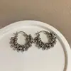 Pendientes de Aro de Metal Plateado Ins Estilo Coreano, Estilo Dulce Fresco Minimalista, Pendientes de Diseño Único para Mujer