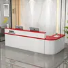 Escritorio de Recepción Clásico, Mostrador de Bar Elegante y Lujoso, Mostrador para Farmacia, Tienda de Maternidad y Bebés, Gabinete de Esquina Lacado, Mesa de Almacenamiento de Moda para Empresa