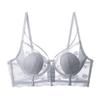 Ropa Interior Sexy de Encaje Transfronteriza Francesa Delgada Hebilla Frontal Trasera Ropa Interior Pecho Grande Pequeño Anticaída Talla Grande Sujetador