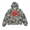 Sudadera con capucha y cremallera de manga larga Y2K con estampado Punk Dark Street Style Hip-Hop Ins