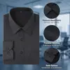 Camisa popular de comercio exterior para hombre, manga larga, color liso, tallas grandes para hombre, fácil de cuidar, mezcla de algodón, top casual de negocios para hombre