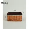 C Cesta de Almacenamiento de Ratán Cesta de Almacenamiento de Escritorio Tela Tejida Misceláneos Caja de Almacenamiento de Snacks Caja de Almacenamiento Cesta de Bambú Cesta de Bambú W