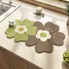 Restaurante de Flores Americanas Lavabo Encimera Alfombrilla Antideslizante Absorbente de Agua Secado Rápido Alfombrilla de Mesa Hogar Barro Diatomeas Alfombrilla de Drenaje para Cocina