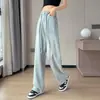 Jeans de Verano 2025 Nuevos Populares Retro Desgastados con Cordón para Mujer Cintura Alta Ajustados Simples de Pierna Ancha Rectos