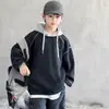 Moletom infantil para primavera e outono de 2026, roupas de outono para meninos, blusa com capuz casual infantil de estilo legal e estiloso
