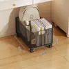Caja de almacenamiento para libros con ruedas, perfecta para dormitorios estudiantiles, se puede colocar debajo del escritorio para guardar mochilas, un organizador móvil y práctico