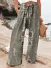 2026 Ropa de Mujer Transfronteriza Amazon Nuevo Cintura Alta Casual Holgado Pierna Ancha Pantalones Y2 Comercio Exterior Estampado Digital