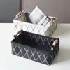 Cesta de Almacenamiento de Escritorio Nórdica con Asa de Madera Tejida Cesta de Almacenamiento de Ropa de Escritorio de Tela Caja de Ajuste para Artículos Varios, Bocadillos, Mesita de Noche