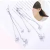 Envío directo de una pieza Joyería coreana de moda Pendientes al por mayor Aguja de plata S925 Pendientes largos de mariposa Borla de lujo ligero