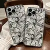 Funda floral de tinta más vendida transfronteriza adecuada para iPhone 17, funda de teléfono con sensación de alta gama, funda suave transparente anticaídas para Apple 16 Pro Max