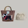 Cesta de Vegetais Trançada Dachshund, Bolsa Vintage de Rattan, Bambu, Palha, Bolsa de Bambu Pura Feita à Mão, Bolsa de Praia