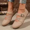 Novos Sapatos de Salto Baixo com Bico Redondo e Fivela de Tira, Sapatos Femininos Planos Estilo Ballet Mary Jane com Bico Redondo, Coleção Primavera/Verão 2026