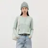 Nuevo Cardigan de Lana Fina para Mujer Estilo Invierno con Borde Enrollado, Cuello Redondo y Botones, Suéter de Punto Ajustado, Abrigo Adelgazante y Cómodo