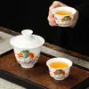 Juego de Té Portátil para Viaje Taza de Cerámica para Infusión Rápida Una Tetera Dos Tazas Patrón de Dragón Juego de Té Kung Fu Caja de Regalo para Preparar Té al Aire Libre