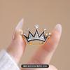 Corona de Reina Brillante con Borde Negro Broche Anti-Luz Lujo Ligero de Alta Gama Pin Creativo para Traje Ramillete Mujeres Venta al por Mayor