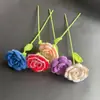 Flor de Rosa Tejida Terminada, Flor Tejida, Flor Hecha a Mano, Hilo para Manualidades, Ramo de Ganchillo Casero, Tejido a Crochet Hecho a Mano