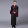 Ropa Recta y Profunda Disfraz Antiguo Disfraz de Actuación Hombres Negro Hanfu Ropa Recta y Profunda Estudio Disfraz Chino Antiguo Traje Tang