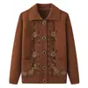 Ropa con Solapas para Personas Mayores, Suéter de Abuela, Abrigo de Mamá, Ropa de Otoño e Invierno, Exportación Transfronteriza, Comercio Exterior, Cárdigan de Punto