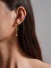 Brincos de zircônia incrustados com moda internacional europeia e americana, banhados a ouro real, pingente de cruz lisa, terno feminino