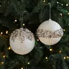 Nuevas Bolas de Navidad de Espuma con Purpurina y Lentejuelas, Adornos para Árbol de Navidad, Bolas Colgantes Crackle, Decoraciones Colgantes Decorativas