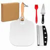 Pala Plegable de Aluminio para Pizza Transfronteriza de Amazon con Mango de Madera Set de Herramientas para Pizza de Horno de Cocina Venta al por Mayor con Impresión de Logo