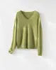 Hongmi Apparel/Suéter de Lã de Seda Cashmere Quente, Acessível e de Alta Qualidade, Tricô com Gola V, Suéter Feminino Outono/Inverno
