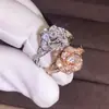 Anillo de Simulador de Zirconia Chapado en Oro Rosa de 18 Quilates Nuevo de AliExpress Anillo de Boda para Celebridades Damas Color Rosa r5401