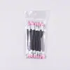 10 Piezas Brochas Dobles para Sombras de Ojos Moda Útil Mango Largo Aplicadores de Esponja Palito Pincel para Labios Cejas Herramienta de Maquillaje Belleza