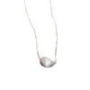 Collar de Metal Grueso Plateado con Personalidad Transfronteriza Europea y Americana, Colgante de Gota de Agua Tridimensional, Cadena para Clavícula de Moda con Sentido de Diseño Simple y Único