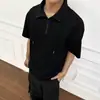 Camiseta Retrô Street Style Japonês Simples Solta de Manga Curta Masculina Verão Pesada Meia-manga Superior Lar Camiseta Casual