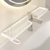 Estante de almacenamiento multifuncional para grifo de baño, estante frontal para espejo de lavabo de baño, organizador de lavabo sin taladro