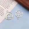 10 Platas Antiguas Mixtas Huecas Símbolo de Loto de Yoga Colgante de Aleación Pulsera Collar con Cuentas Aretes Accesorios de Joyería