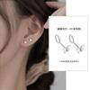 Gancho para la oreja de plata S999, cómodo, redondo, para estudiantes, estilo coreano, pequeño y moderno, con orificios para las orejas, accesorio para la oreja