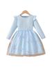 Comércio Exterior Ins Vestido de Moda Elegante Tendência Outono 2026 Infantil Manga Longa Manga Bufante Laço Malha