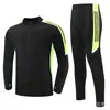 Roupas de Treino de Futebol Masculino Jaqueta de Corrida Calças conjunto Esportes Fitness Manga Longa Meio Zíper Top Infantil Outono e Inverno com forro de fleece