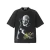 26 Marca Europea y Americana de Tendencia Transfronteriza Colaboración Travis Scott Camiseta de Manga Corta Lavada Vintage Unisex High Street Manga Media