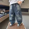 Pantalones para niño para primavera y otoño 2026, nueva ropa de otoño elegante para niños, jeans holgados, pantalones casuales rectos para bebé para otoño
