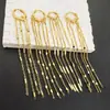 Versión Coreana de Ins Estilo de Lujo Ligero Estilo Celebridad Ruili Mismo Estilo Pendientes de Borla Acero de Titanio Chapado en Cobre Pendientes de Oro Real de 18K