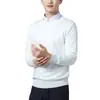 Outono Inverno Novo Suéter Casual Masculino Gola Redonda Solto Tamanho Plus Cor Sólida Manga Longa Tricô Camada Interna