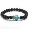 Amazon Venda Quente Pedra Natural Azul Pinheiro Tartaruga Pulseira Turquesa Pedra Vulcânica Olho de Tigre Pulseira Elástica Atacado Masculino