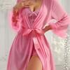 Lencería Sexy Camisola Camisón Bata Abrigo de Mujer Camisola de Encaje Transparente Pijama Bata Sexy para el Hogar Lencería