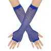 Guantes de Malla Gruesa Europea y Americana Elásticos Sexy Largos Guantes Punk de Medio Dedo Fiesta de Club Nocturno Guantes de Etiqueta Transfronterizo