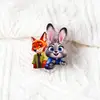 Porta-recados ornamento de clipe de acrílico PP fofo tema Zootopia Judy e Nick, presente corporativo estilo americano