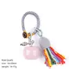 Chaveiro de maçã de cristal natural 20mm transfronteiriço pingente trançado Véspera de Natal decoração de bolsa de maçã de ágata