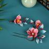 Diseño Original Nuevo Antiguo Reductor de Edad Rosa Degradado Flor Estilo Chino Pasador Bata de Mañana Hanfu Maquillaje Accesorios para el Cabello Hanfu