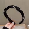 Diadema para Mujer Trenzada Estampada Moda Elegante Recogido de Pelo Tocado con Dientes Nuevo Antideslizante Cabeza Alta Diadema Negra