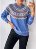 Otoño e invierno nuevo suéter para mujer eBay Amazon estilo europeo y americano cuello alto jersey suéter jacquard top de punto para mujer