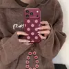 Pulseira de bolinhas de tela cheia adequada para capa de celular iphone18pm 16 furos precisos textura de couro iphone17 silicone 15 meninas