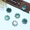 Colgante de Girasol de Jade Natural Grado A, Adorno Colgante de Jadeíta Azul para Mujeres, Colgante de Copo de Nieve de Jade