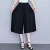 Verão Fino Casual Combina com Tudo Calças Culotes Cropped Femininas plus size Emagrecimento Algodão Seda Cintura Alta Fino Solto Cintura Larga
